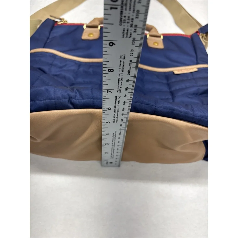 Maman New York Diaper Bag Navy Blue/ Beige Quilted Shoulder Bag Messenger Look
